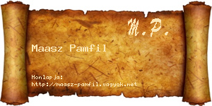 Maasz Pamfil névjegykártya